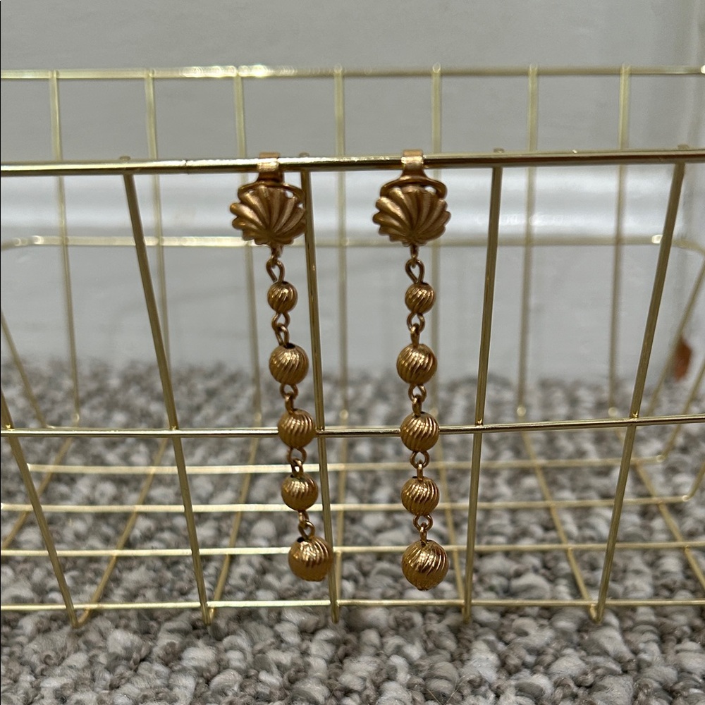 Trifari Gold Dangle Earrings